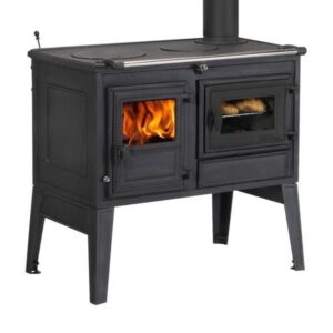 Globe Fire Atlas – Holzherd 7 kW aus Gusseisen mit Backofen & Kochplatten
