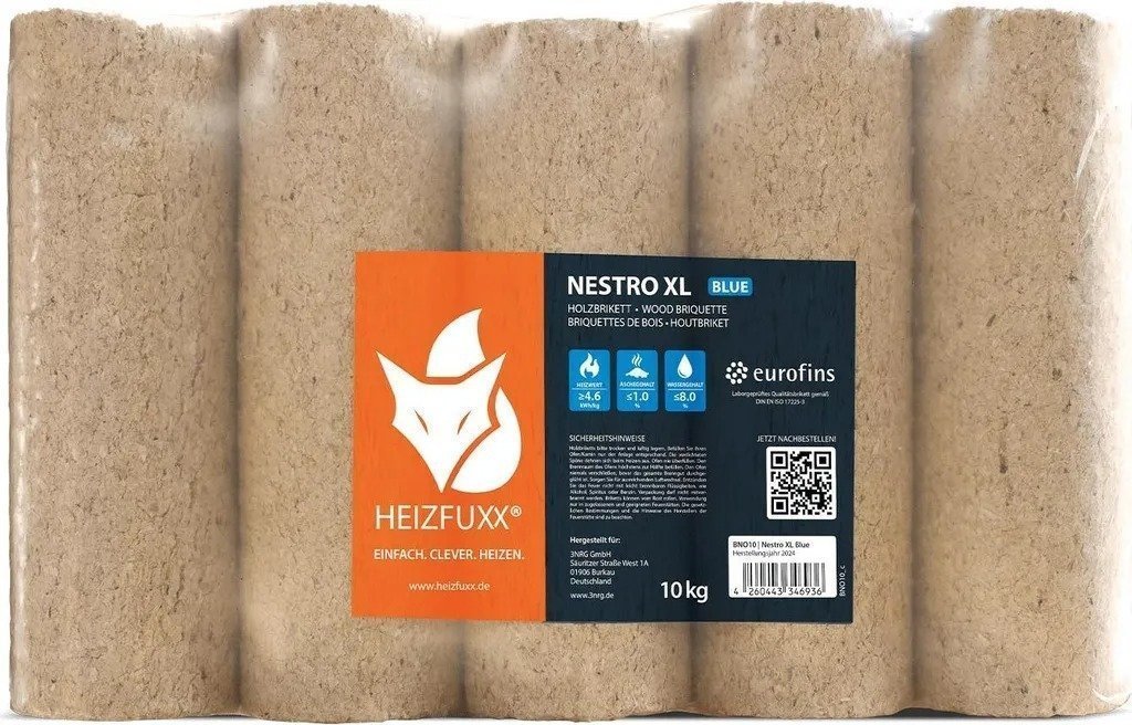 Heizfuxx Nestro XL Blue Briketts – 960 kg Palette – Bild 2